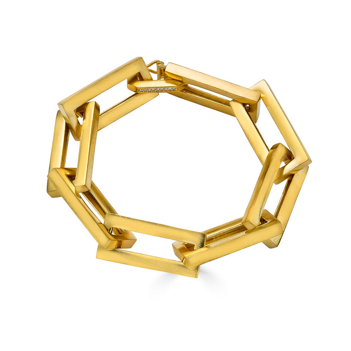 A chunky rectangle link bracelet.