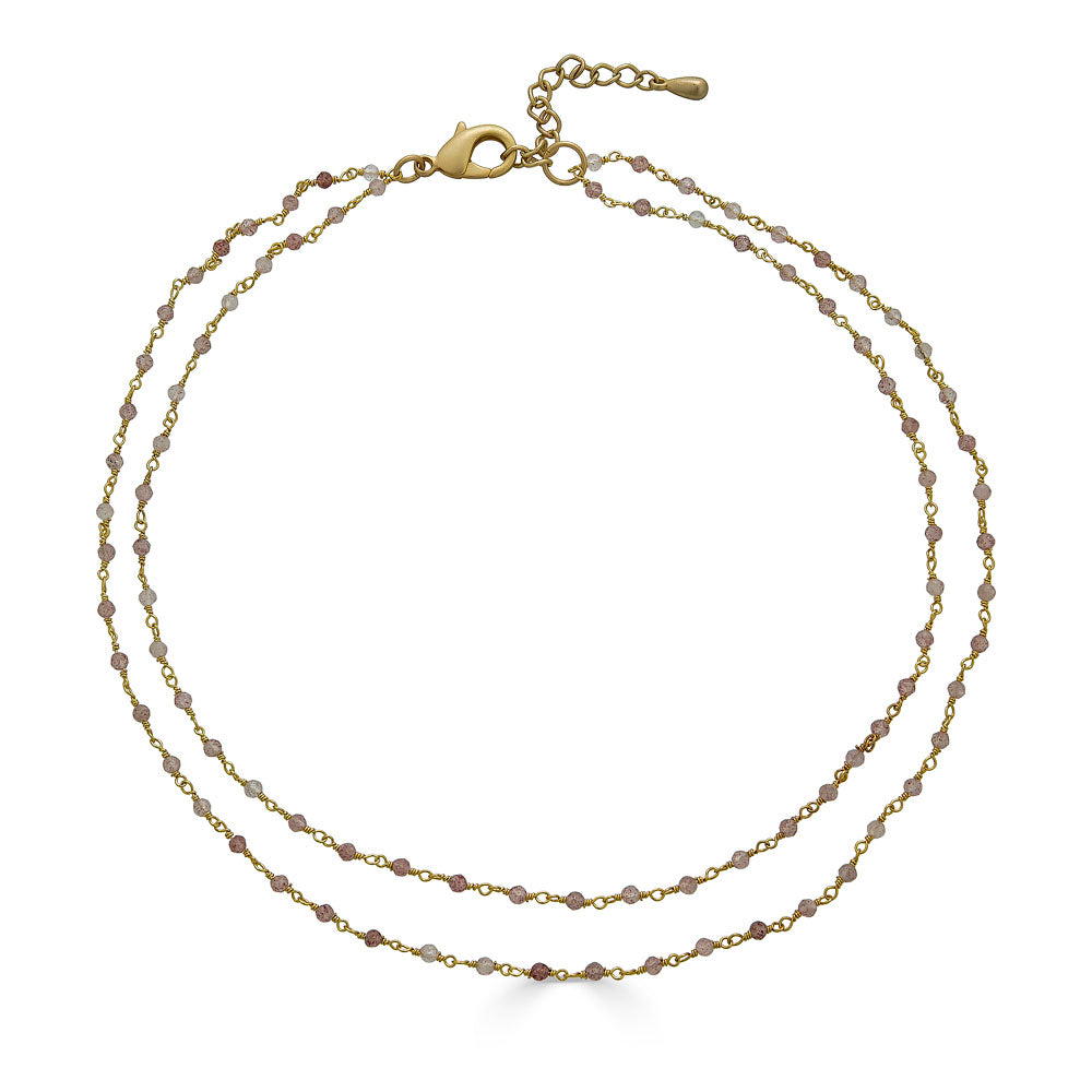 Two Strand Delicate Berry Quartz Necklace