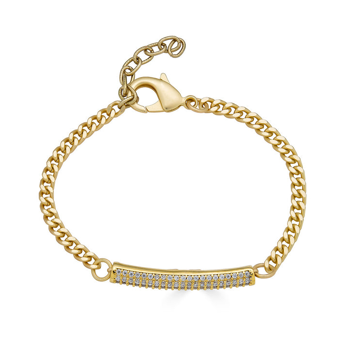 Matte Gold Pave Tube Bracelet