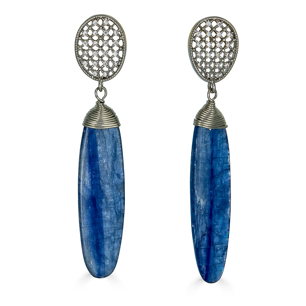 Silver Kyanite Earrings