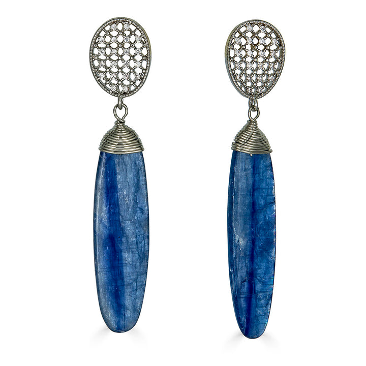 Silver Kyanite Earrings