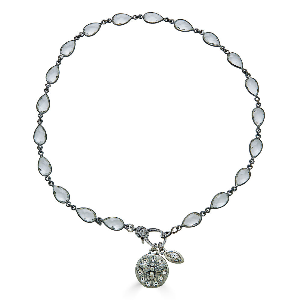 Crystal online bee necklace