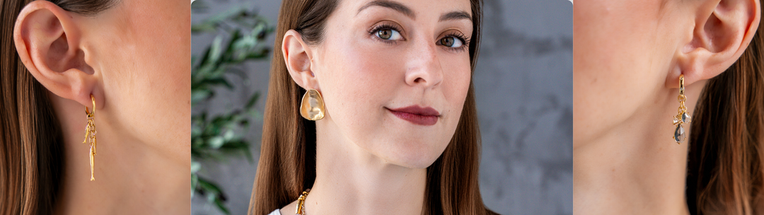 Models wearing beautiful handcrafted earrings