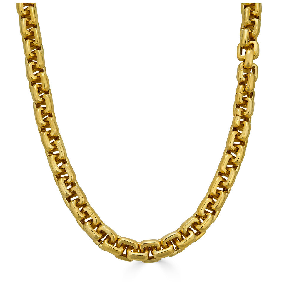 A chunky square link necklace.