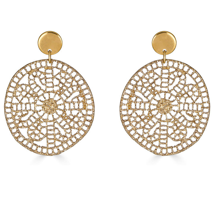 Round Gold Lace Earring