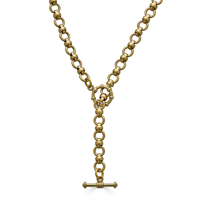A matte gold mariner chainlink necklace or bracelet.