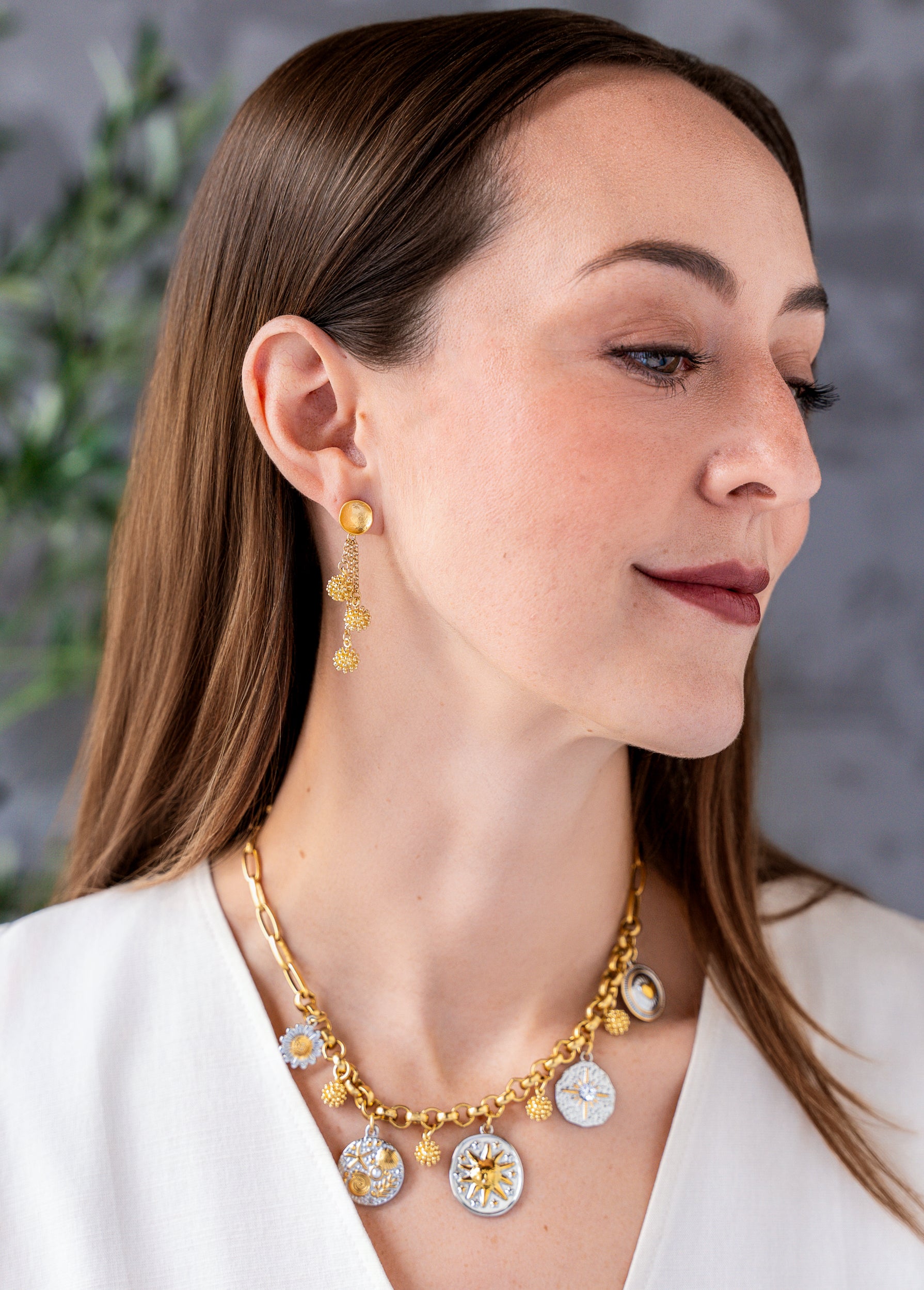 Mixed Metal Charm Necklace | Loni Paul Jewelry