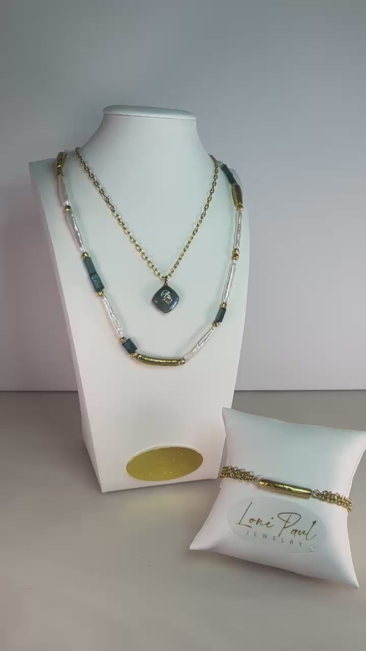 Labradorite Long Drop Earrings