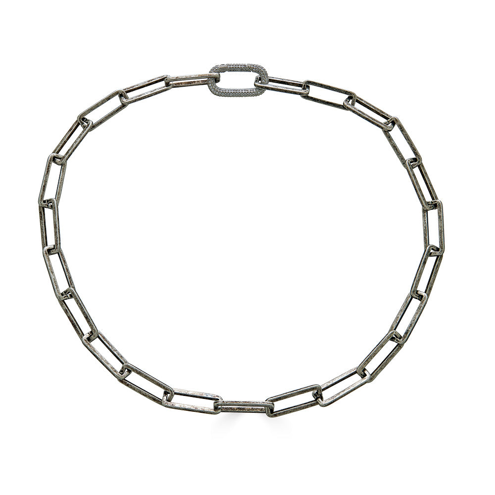 Silver Chunky Rectangle Paperclip Necklace – Loni Paul Jewelry