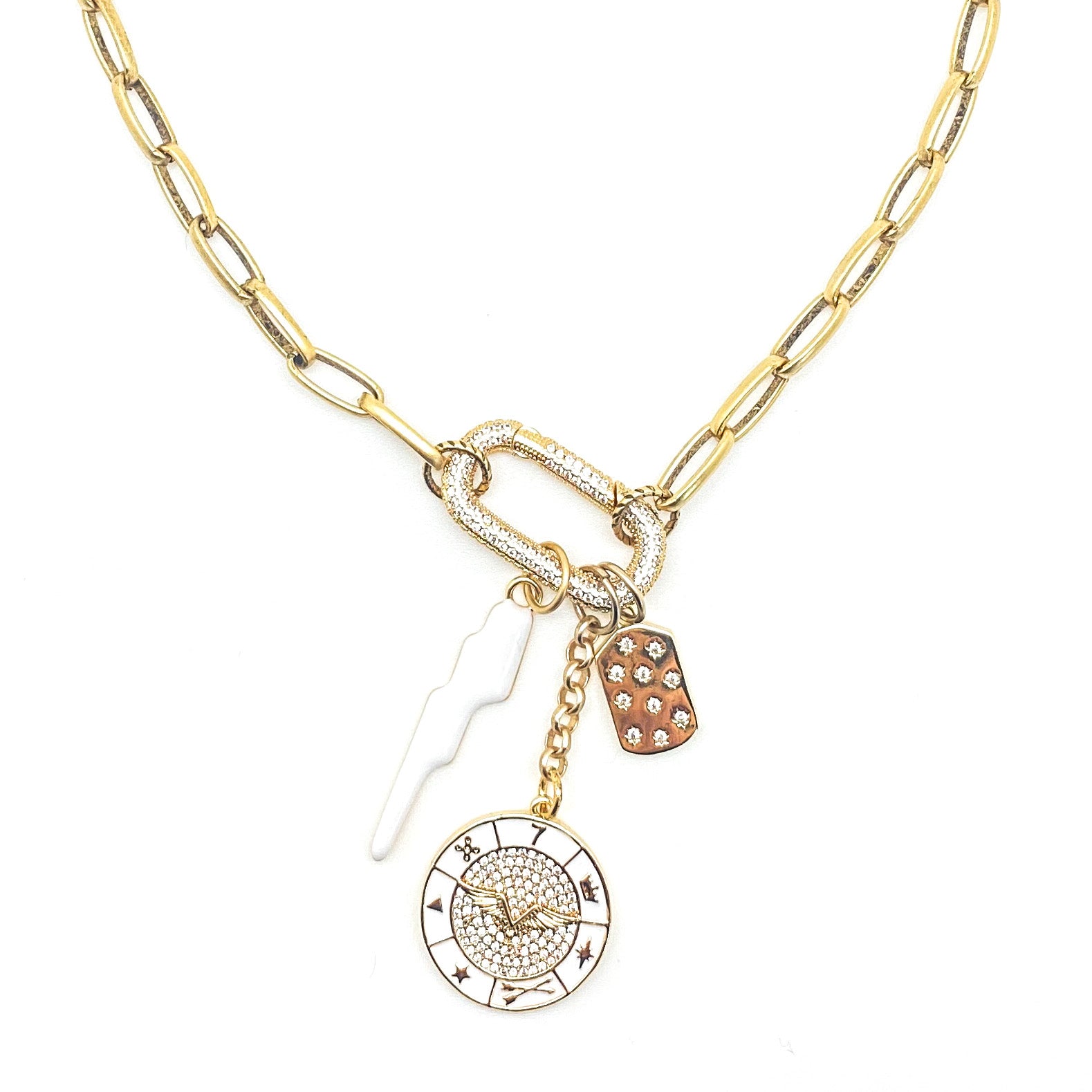 ネックレス・ペンダント LONLON STARRY DANGLING CHARMS NECKLACE 5BKK041 Charm Necklaces at Loni Paul: Symbols of Transformation and
